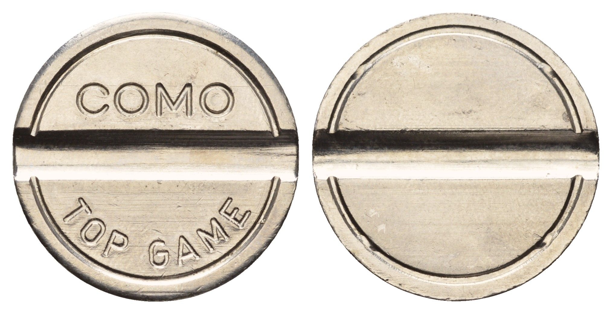 Италия жетон для равлечений Como - Top Game диаметр 26 мм, вес 7 гр нержавеющая сталь 4670-726