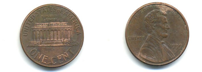 США 1 цент 1999 D, Авраам Линкольн KM 201b цинк плакированный медью 179-522