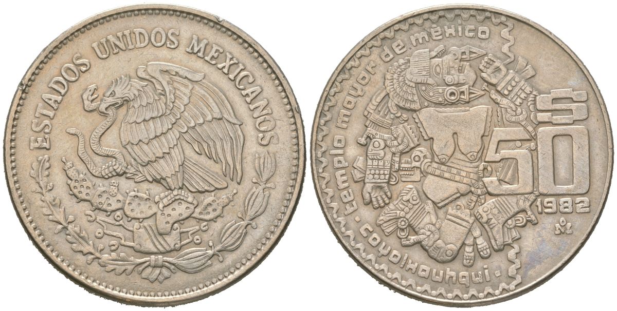 Мексика 50 песо 1982 KM 490 медно-никель 4368-122