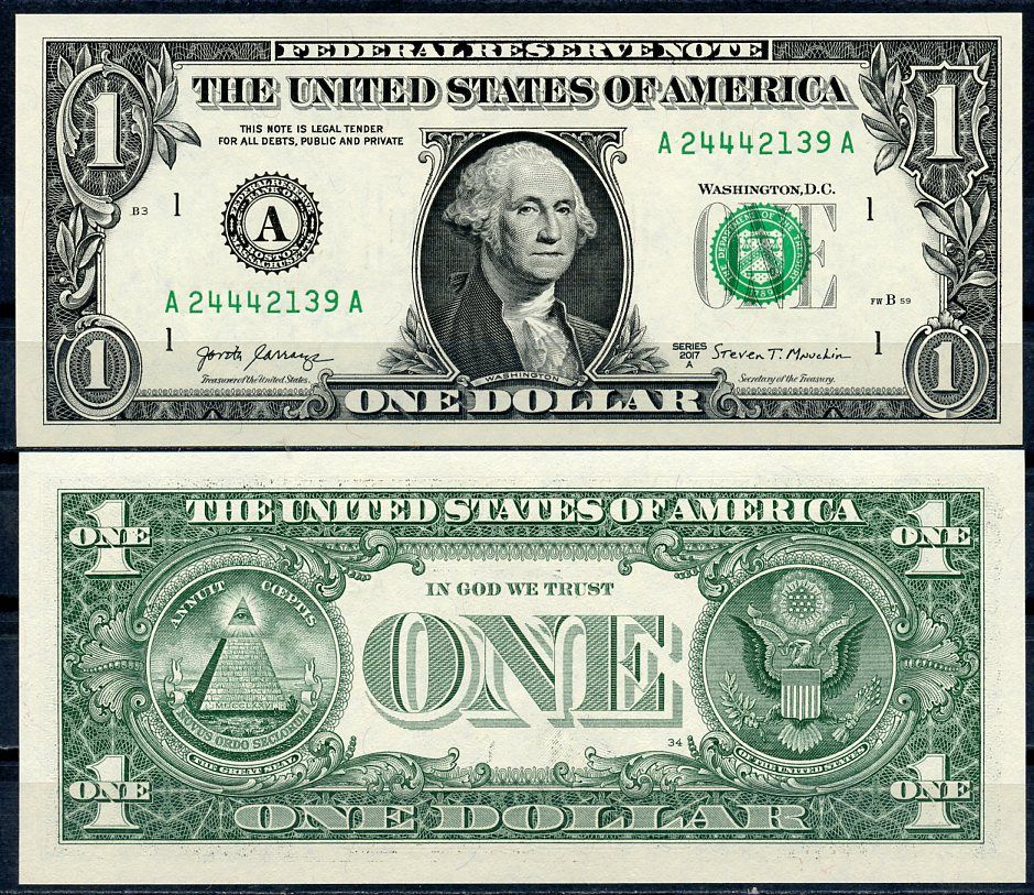 США 1 доллар 2017 Pick 554 бумага UNC (пресс) 7199-21-1