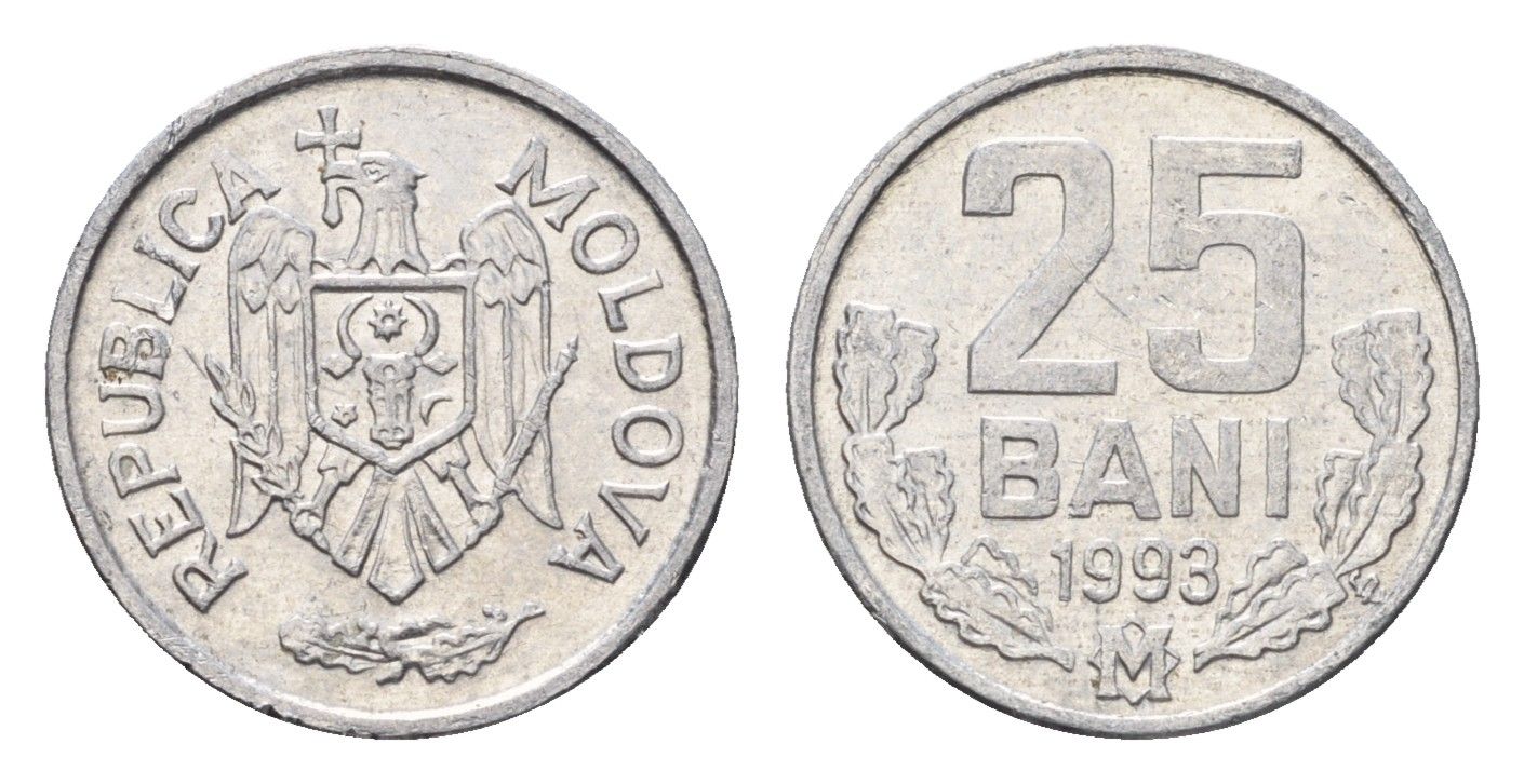 Молдавия (Молдова) 25 бань (бани) 1993 KM 3 алюминий 4694-1059