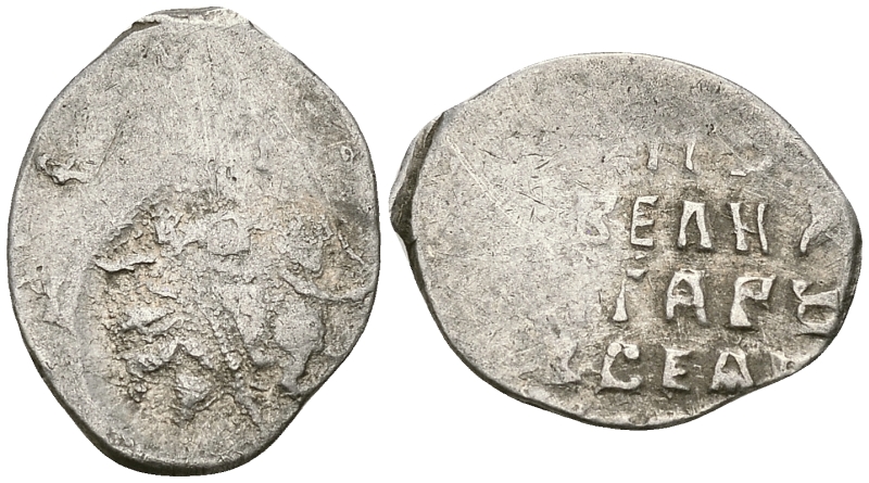 Великое Княжество Московское копейка 1535-1547 Иван IV Васильевич, Псковский монетный двор, 0,68 ГР ГиК №74 серебро 00-00