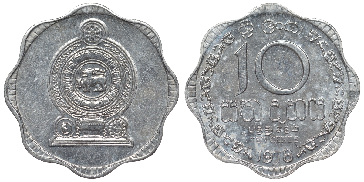 Шри-Ланка 10 центов 1978 KM 140 a алюминий 4118-936