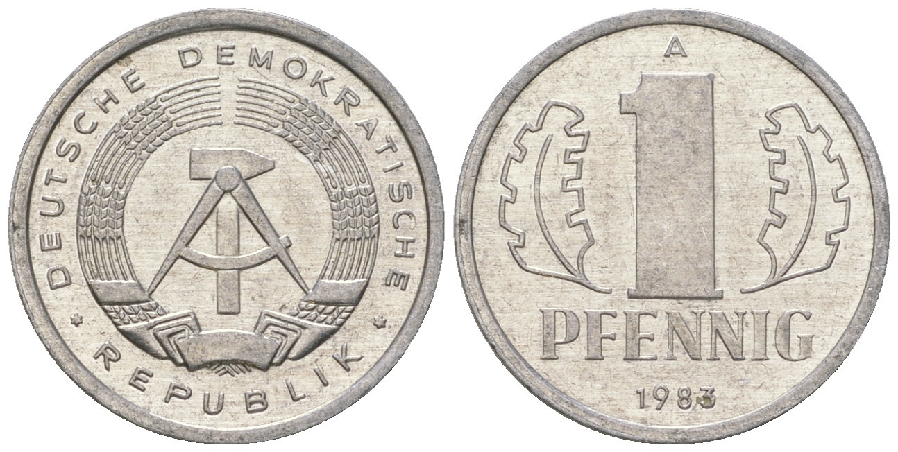 ГДР 1 пфенниг 1983 А KM 8.2 алюминий 4623-446