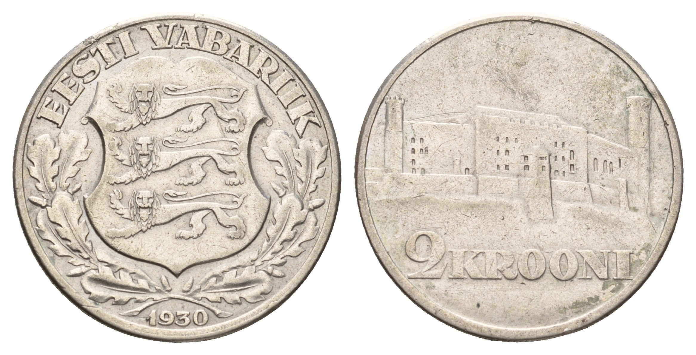 Эстония 2 кроны 1930 Замок Тоомпеа в Таллине KM 20 серебро 111-743