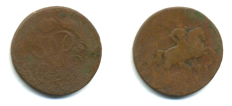 РОССИЯ 1 КОПЕЙКА 1759 медь 61-526