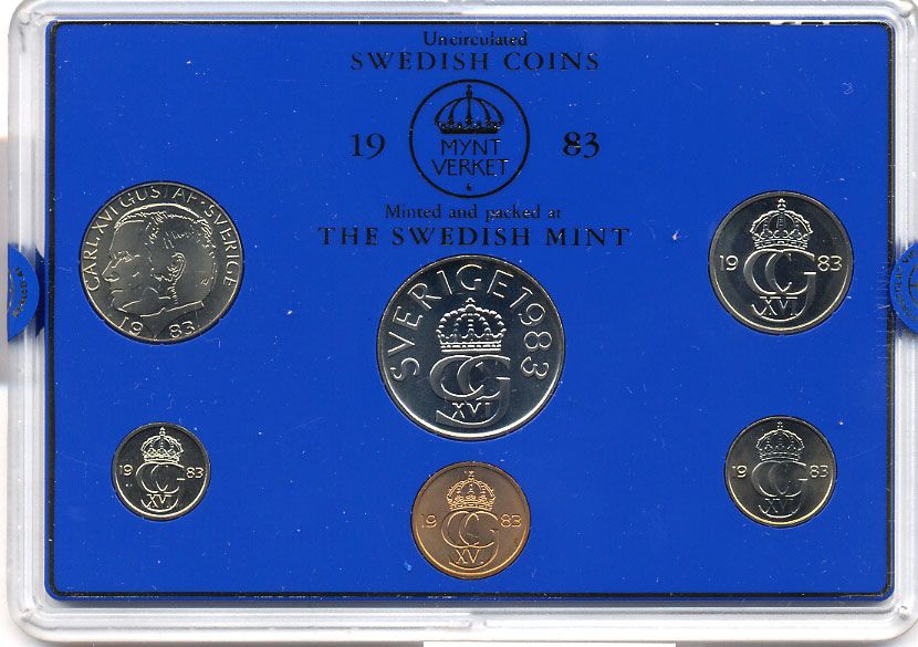 ШВЕЦИЯ НАБОР ИЗ 6 МОНЕТ 1983 04-062-76