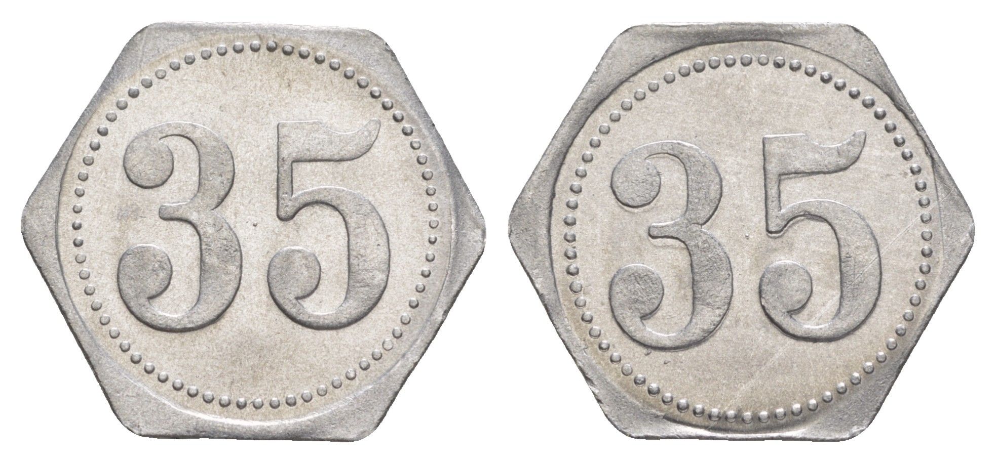 Германия жетон в 35 пфеннигов для приобретения "стакана пива" ND размер 21,5x21,5 мм, вес 0,97 гр алюминий UNC 4638-935