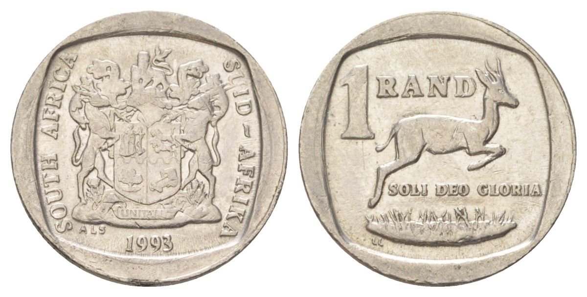 ЮАР 1 ранд 1993 KM 138 медь плакированная никелем 4627-254