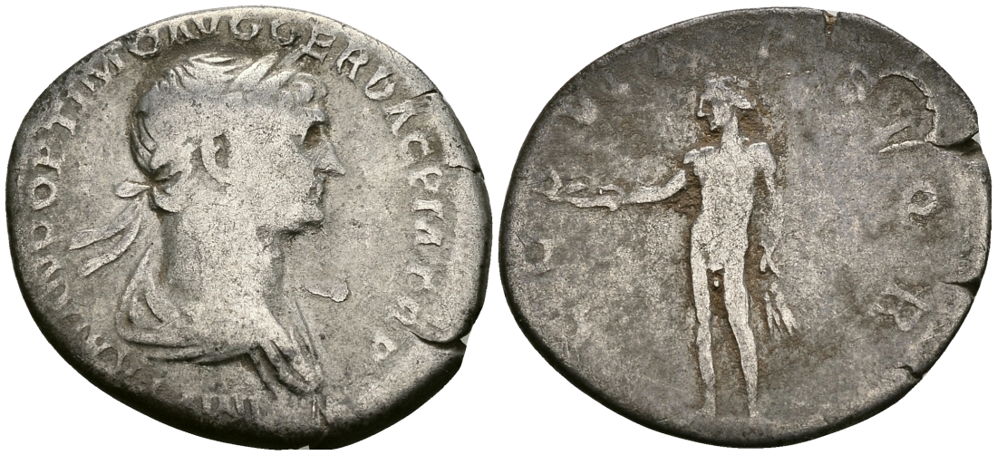 Римская Империя денарий 114 - 117 Траян COS VI PP SPQR Рим Very fine RIC 116 серебро 1073-4-6-7