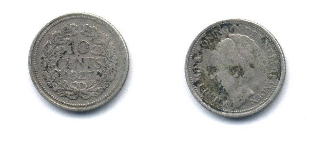 НИДЕРЛАНДЫ 10 ЦЕНТОВ 1927 25-226