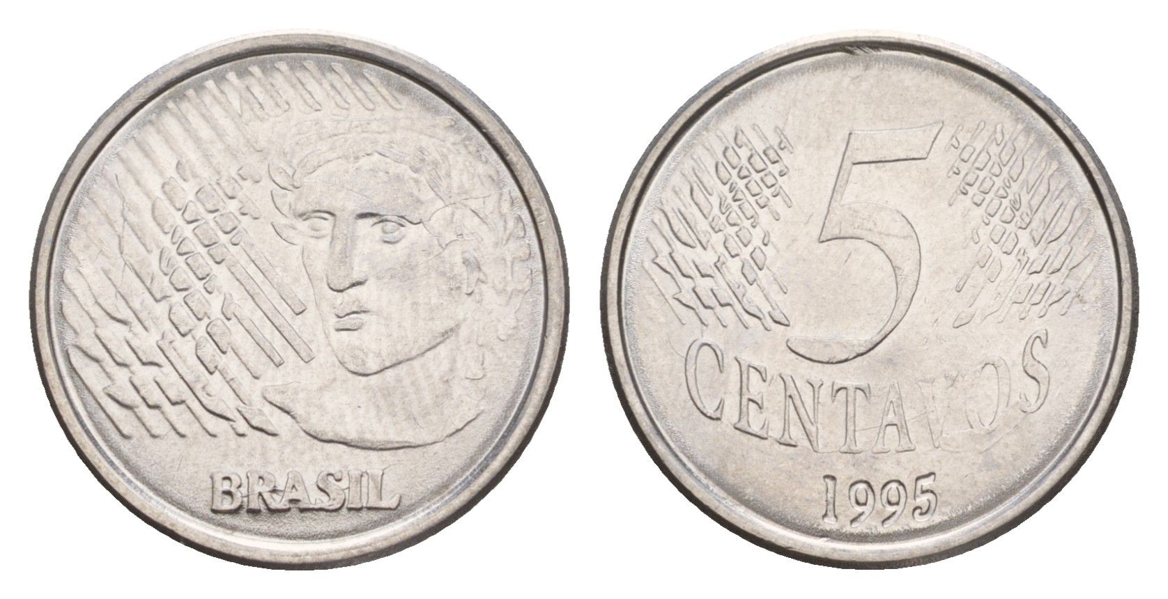 Бразилия 5 сентаво 1995 KM 632 нержавеющая сталь 4649-817