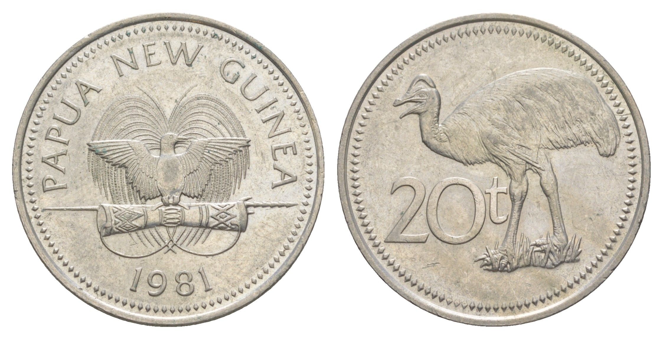 Папуа - Новая Гвинея 20 тойя 1981 KM 5 медно-никель UNC 4631-1121