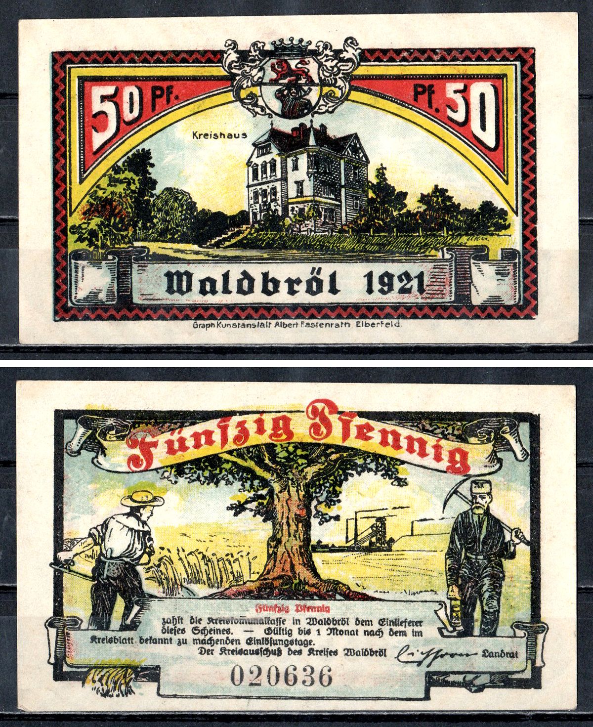 Вальдбрёль (Пруссия, Рейн) 50 пфеннигов 1921 2193-34-3-1