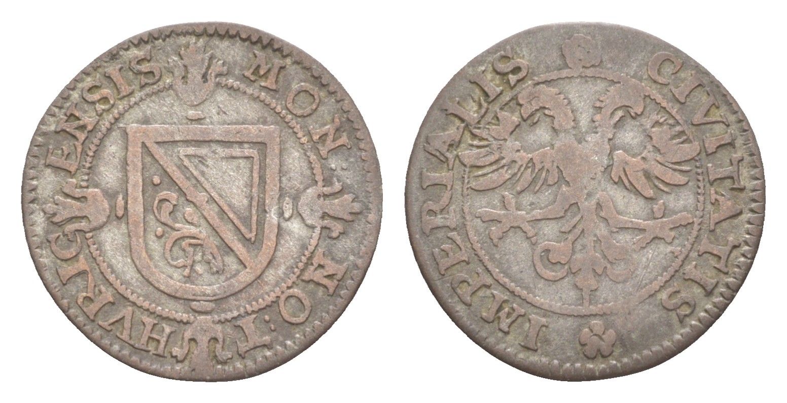 Швейцарские кантоны, Цюрих 1 шиллинг ND (1634) KM 12 серебро 603-923