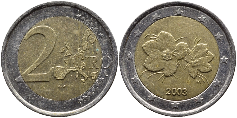 Финляндия 2 евро 2003 М KM 105 биметалл 4390-1236