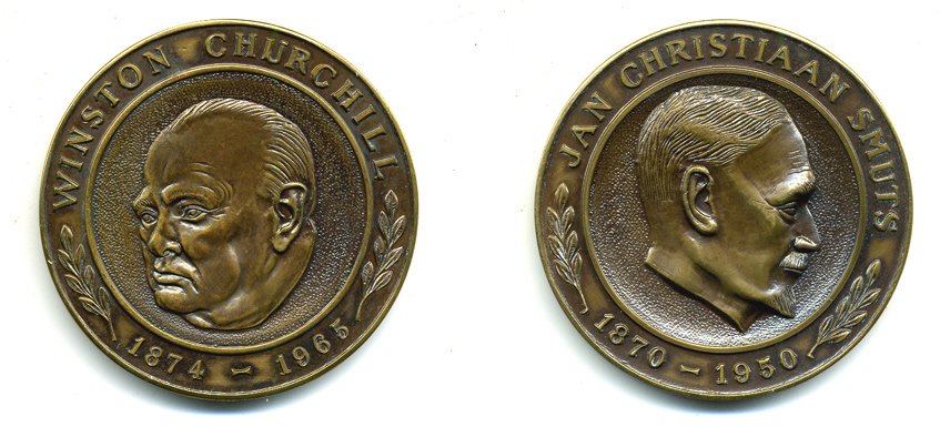 АНГЛИЯ МЕДАЛЬ ND ЧЕРЧИЛЬ, ЯН СМЭТС, 51,0 мм, 55,9 гр бронза 1079-1-23