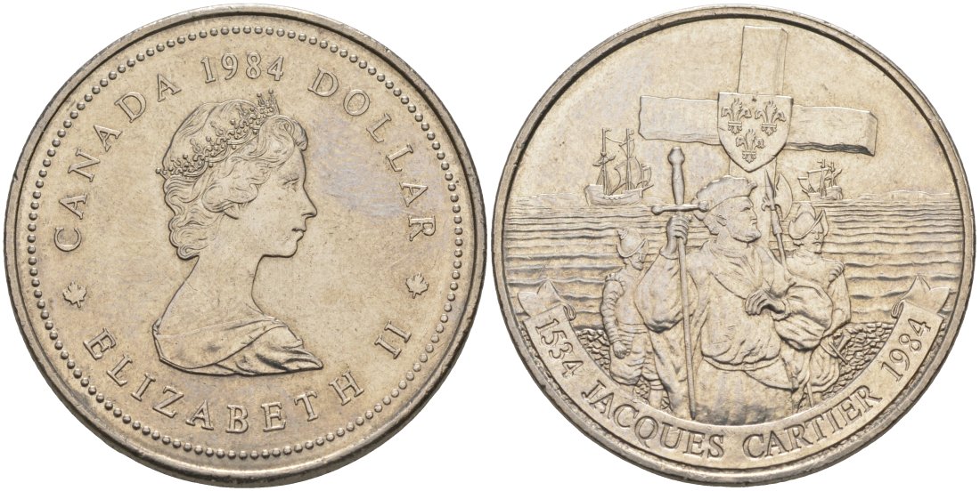 Канада 1 доллар 1984 Жак Картье KM 141 никель aUNC 189-114