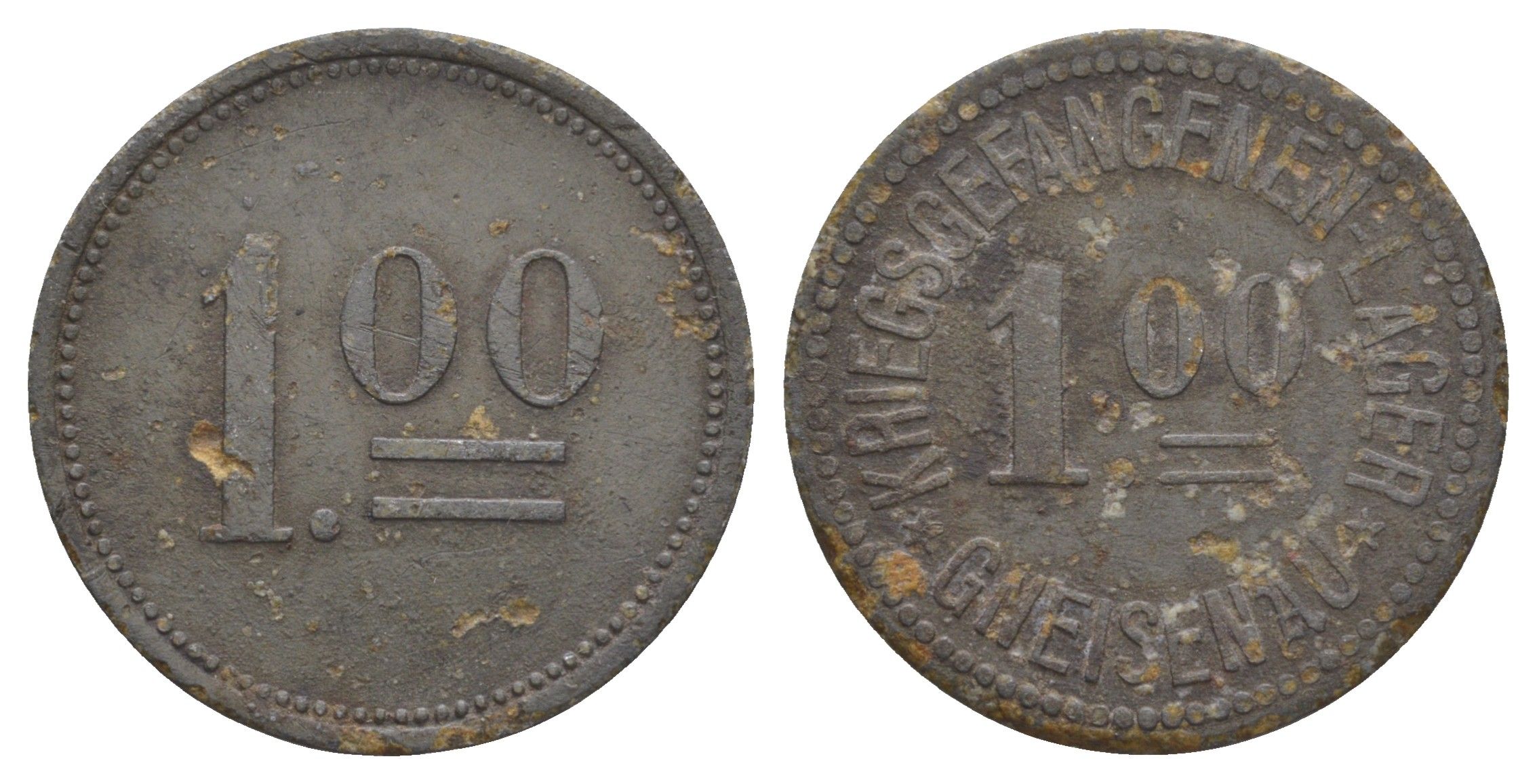 Браккель 1 марка ND Лагерь военнопленных Шарнхорст Men05 3338.4, Men18 4258.4 цинк 1528-615