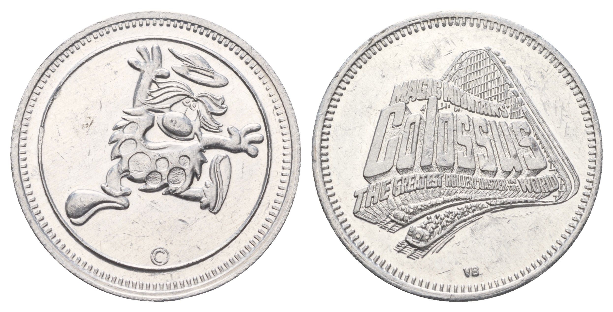 Италия жетон на проезд на американских горках в парке развлечений диаметр 32 мм, вес 4,4 гр алюминий 4667-1112