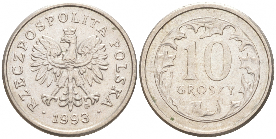 ПОЛЬША 10 ГРОШЕЙ 1993 MW KM 279 медно-никель 4516-167