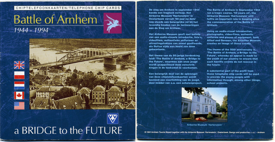 Нидерланды набор из 4 телефонных карточек в буклете 1994 сражения II-ой мировой войны 1-6-1-10