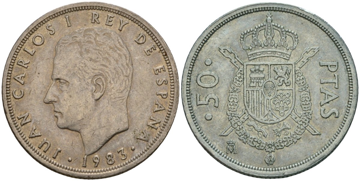 Испания 50 песет 1983 Хуан Карлос I (1975-2014) KM 825 медно-никель 4599-132