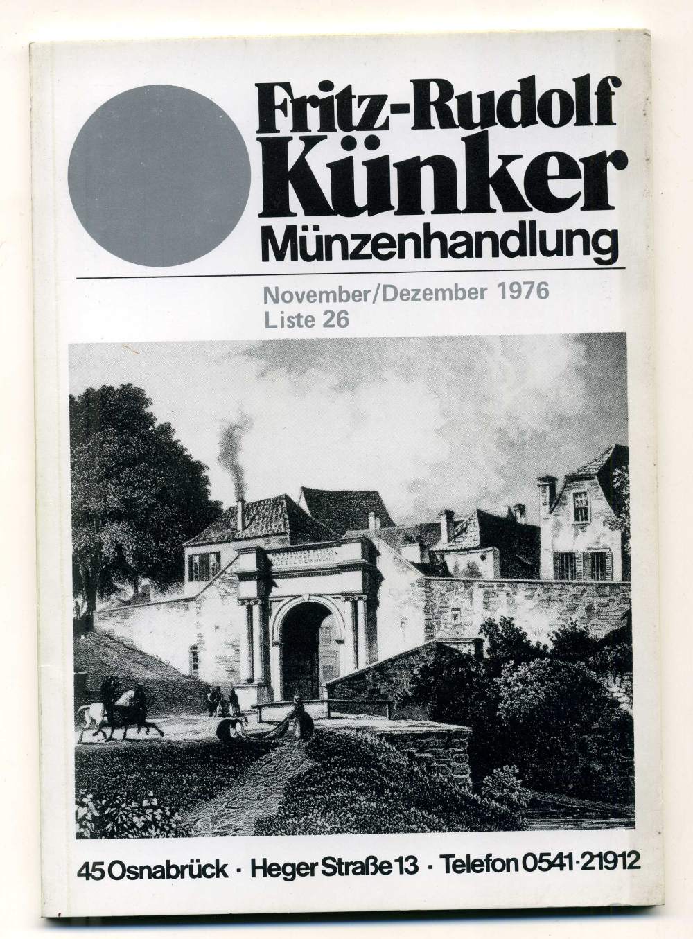 ФРИТЦ-РУДОЛЬФ КЮНКЕР КАТАЛОГ ФИКСИРОВАННЫХ ПРОДАЖ (LAGERKATALOG) 1976 НОЯБРЬ-ДЕКАБРЬ, № 26 00-01-01-22