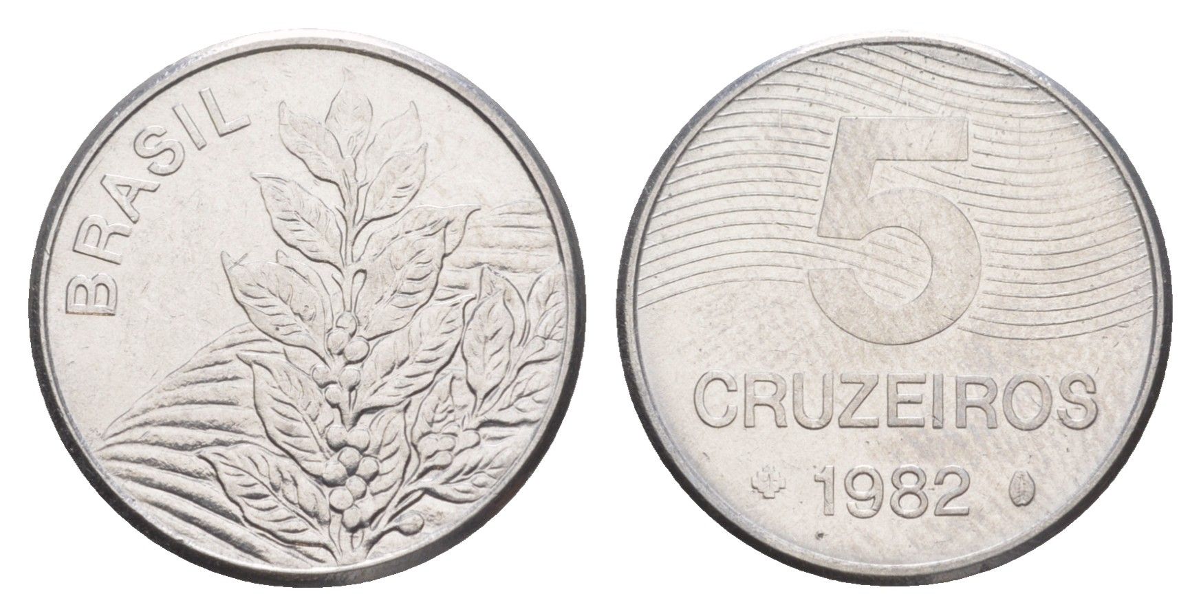 Бразилия 5 крузейро 1982 KM 591 нержавеющая сталь UNC 4644-526