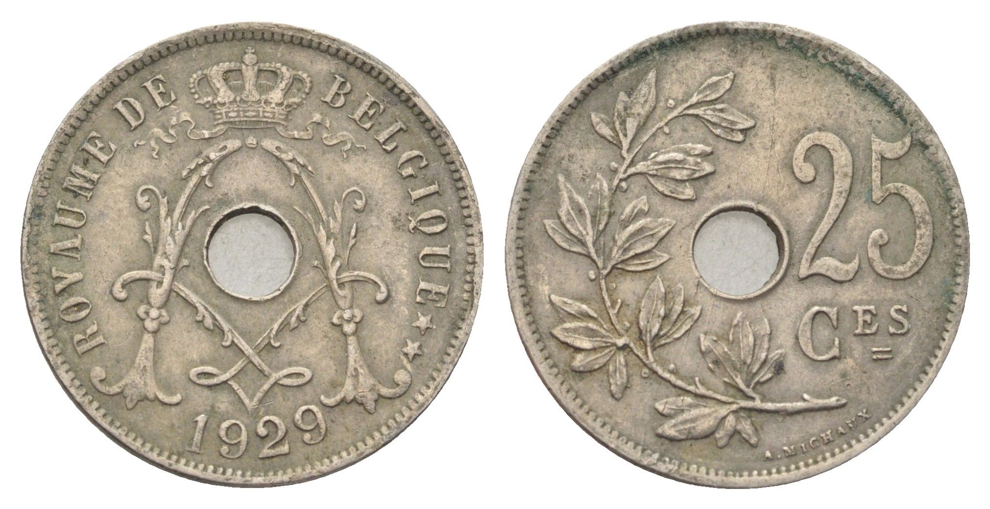 Бельгия 25 сантимов 1929 Belgique, Альберт I (1909-1934) KM 68 медно-никель 4704-1033