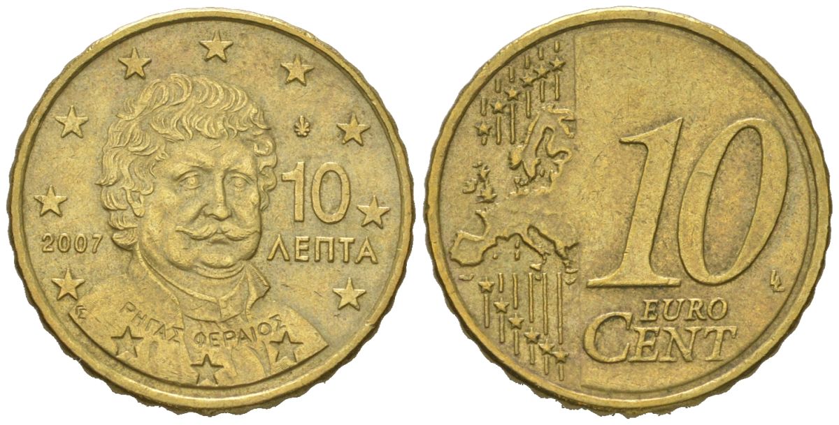 Греция 10 евроцентов 2007 KM 211 нордик 4539-1145