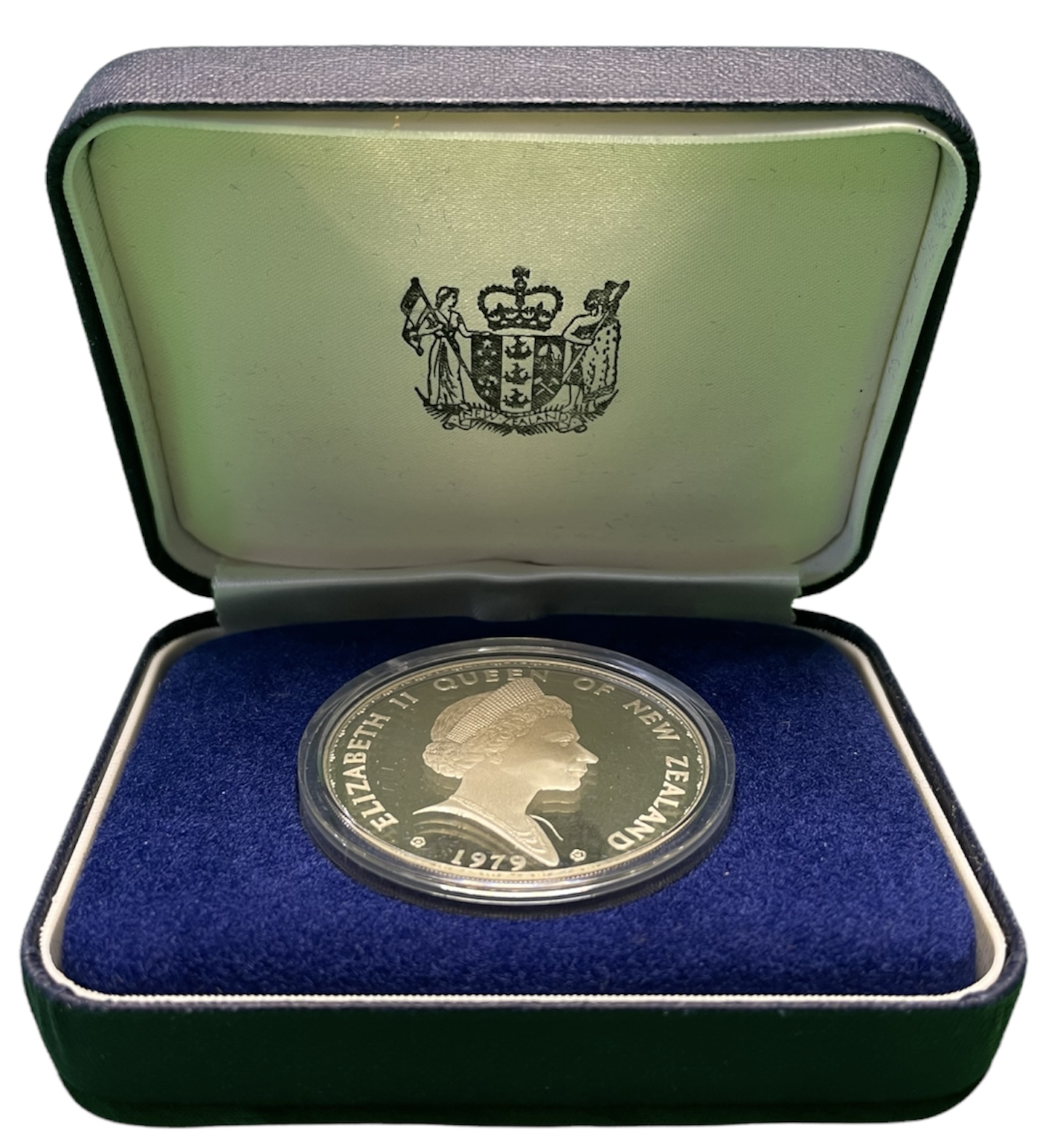 Новая Зеландия 1 доллар 1979 герб Новой Зеландии, Елизавета II (1952-2022) KM 48а серебро PROOF 3-4-7-15