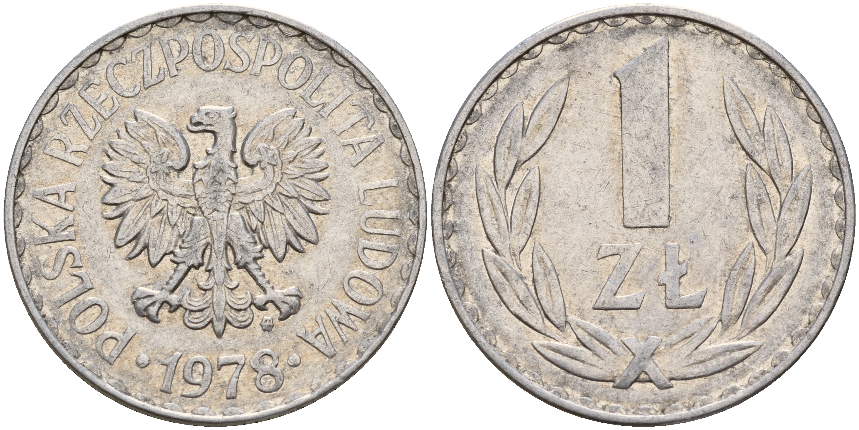 Польша 1 злотый 1978 MW KM 49.1 алюминий    4161-1027