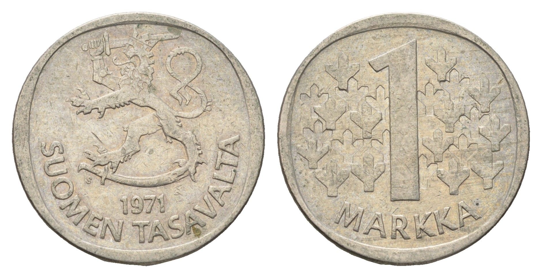 Финляндия 1 марка 1971 KM 49a медно-никель 4637-223