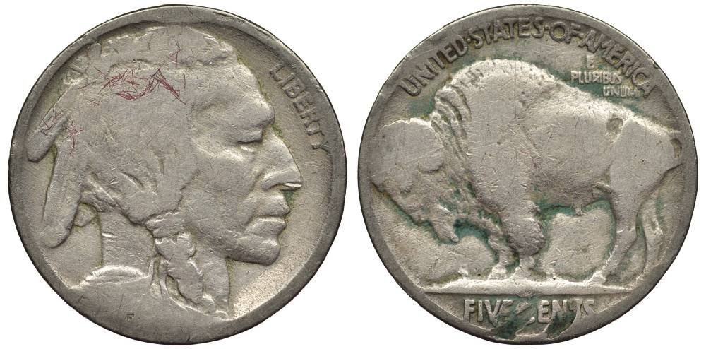 США 5 ЦЕНТОВ ND ИНДЕЕЦ, БИЗОН KM 134 медно-никель 27-727