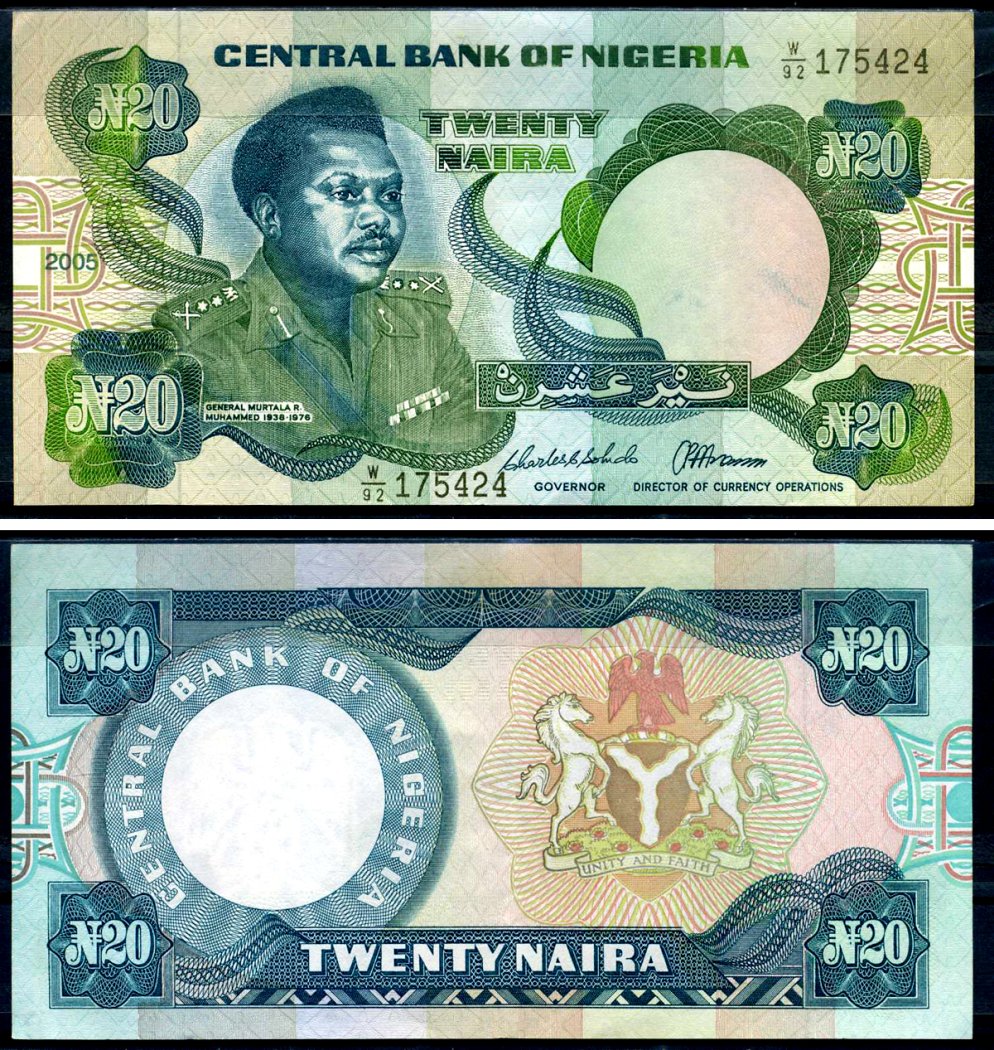 Нигерия 20 найра 2005 W|92 Pick 26 i (1) бумага 8617-50-2-2