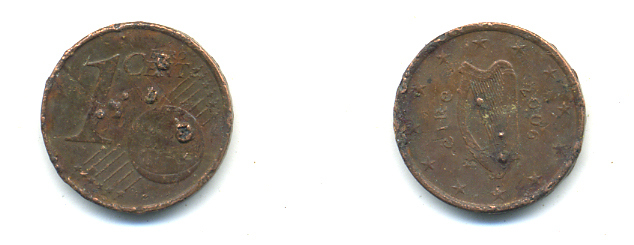 ИРЛАНДИЯ 1 ЕВРОЦЕНТ 2006 KM 32 сталь плакированная медью 176-644