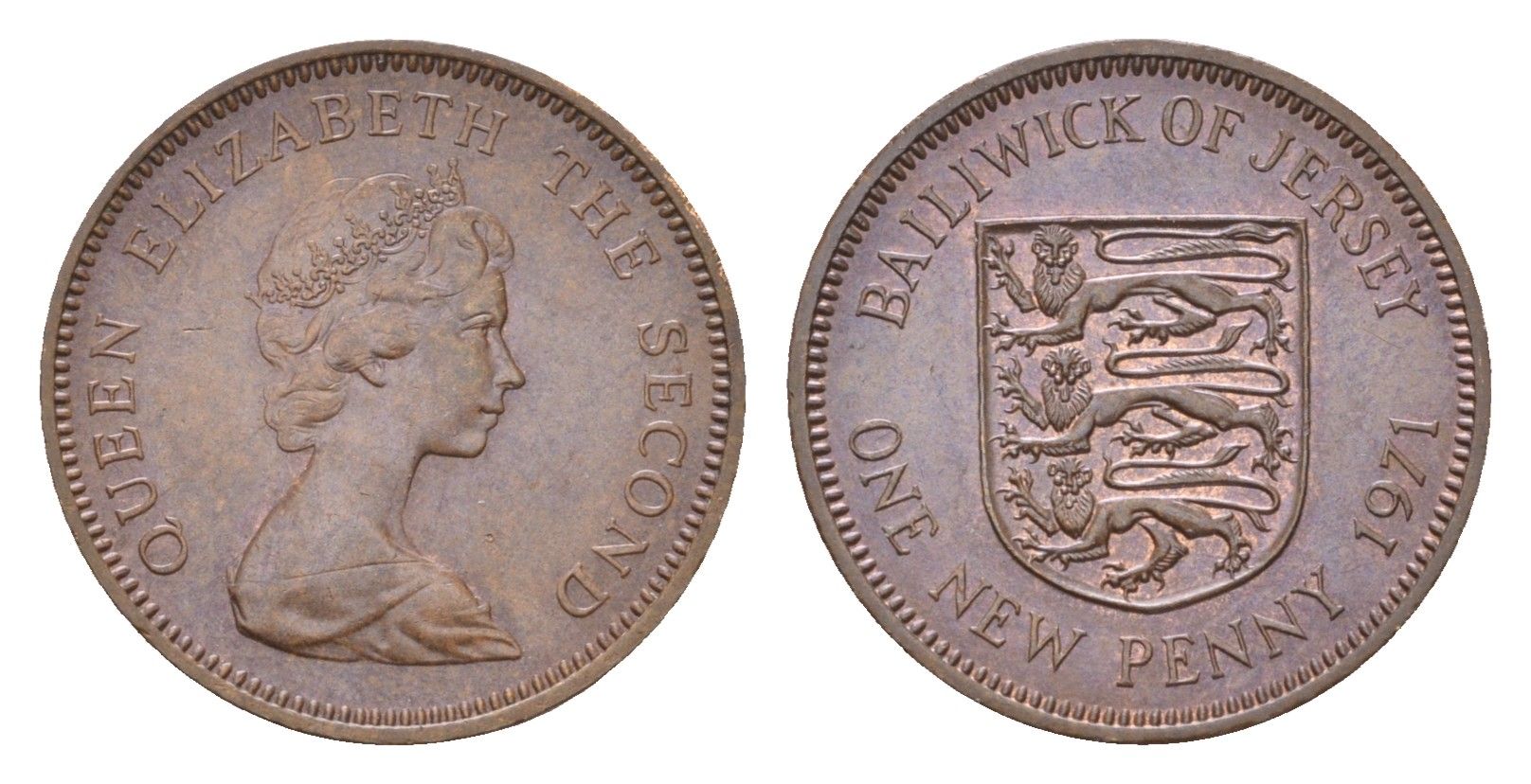 Джерси 1 пенни 1971 Елизавета II (1952-2022) KM 30 бронза aUNC 4647-467