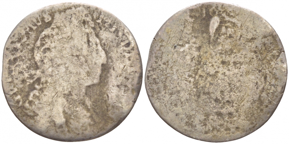 Англия 6 пенсов ND (1695-1701) Вильгельм III (1694-1702) серебро 4547-922