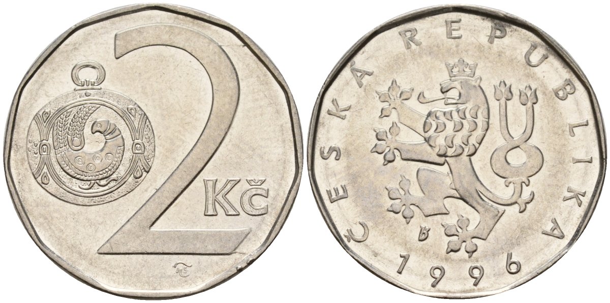 Словакия 2 кроны 1996 KM 9 сталь плакированная никелем 4152-916