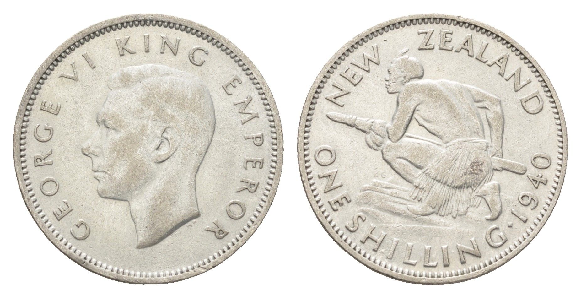Новая Зеландия 1 шиллинг 1940 Георг VI (1936-1952) KM 9 серебро 4660-1017