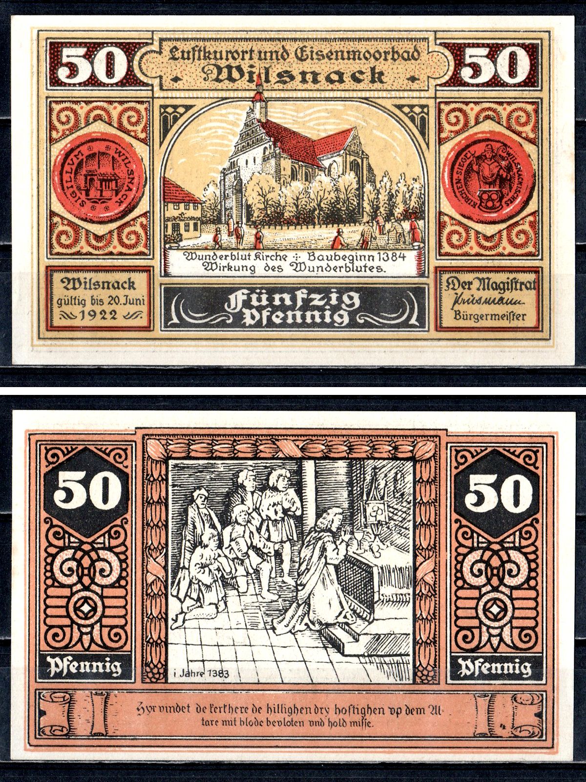 Вильснак (Пруссия, Бранденбург) 50 пфеннигов 1922 2193-50-1-2