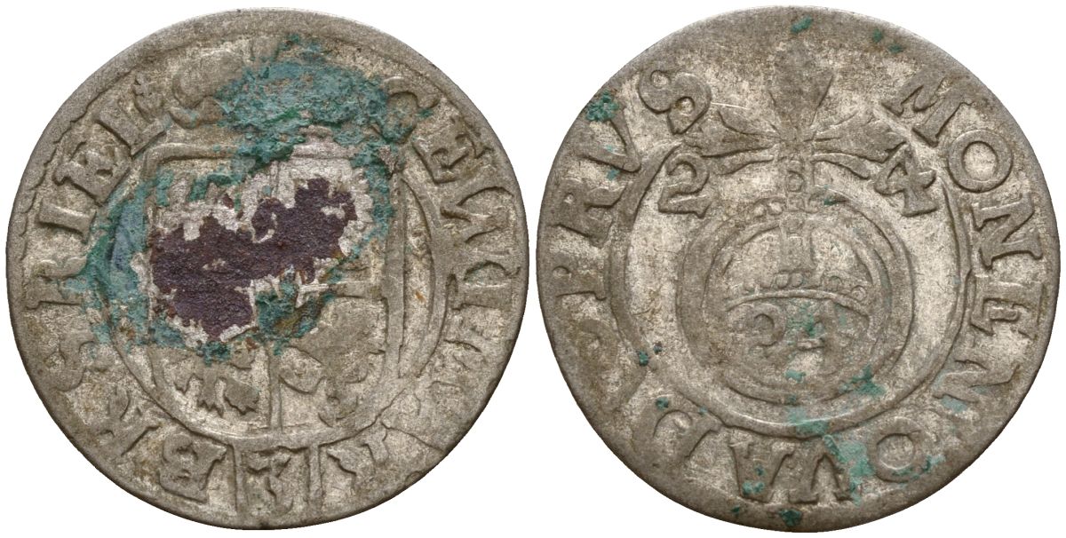 Бранденбург-Пруссия 3 полкера (3 полторака - 1 крейцер) ND (1624-1635) KM 116 серебро 4160-154