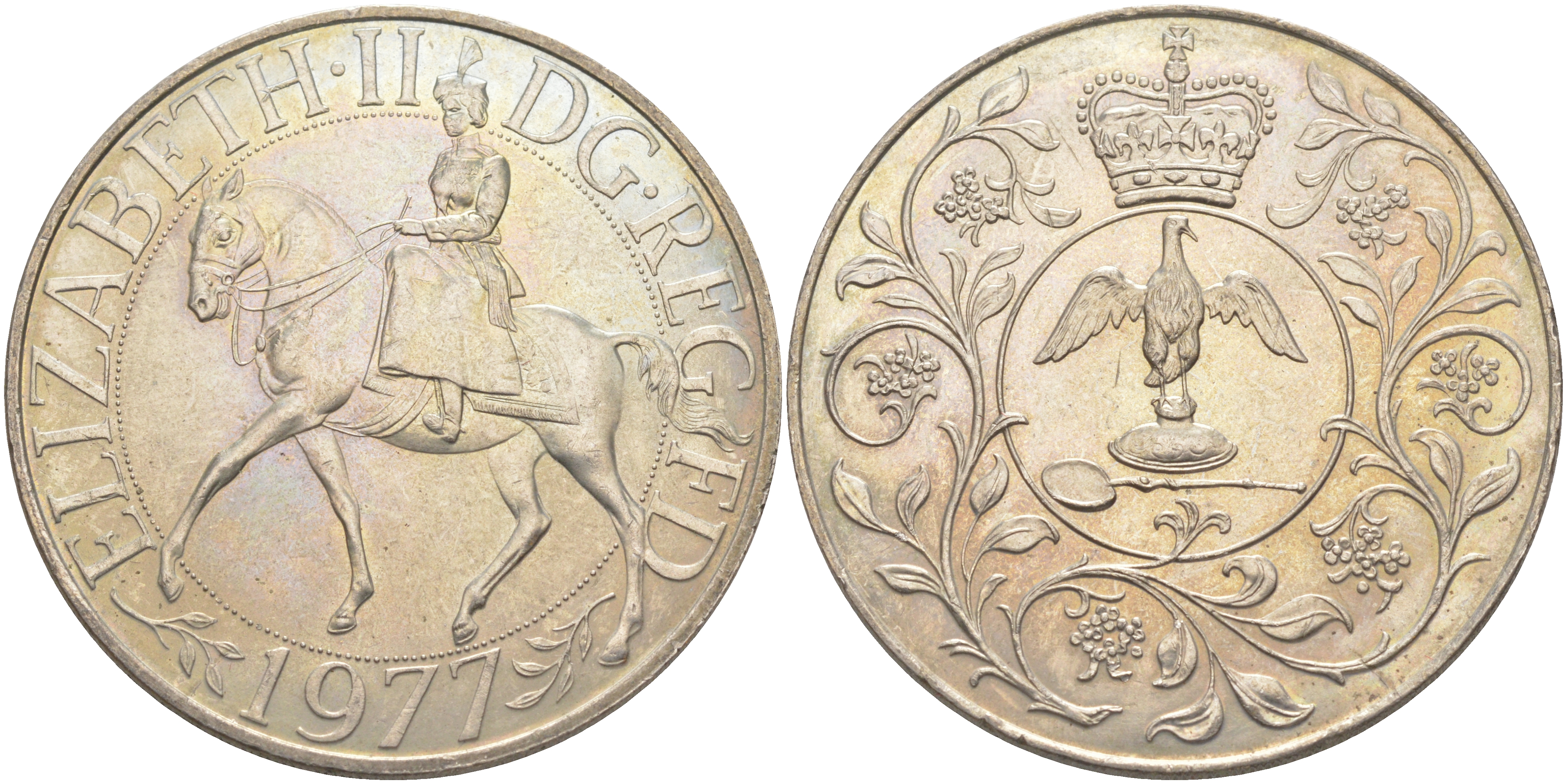 Великобритания 25 пенсов 1977 25 лет со дня коронации Елизаветы, Елизавета II (1952-2022) KM 894, Spink 4136 медно-никель 4552-613