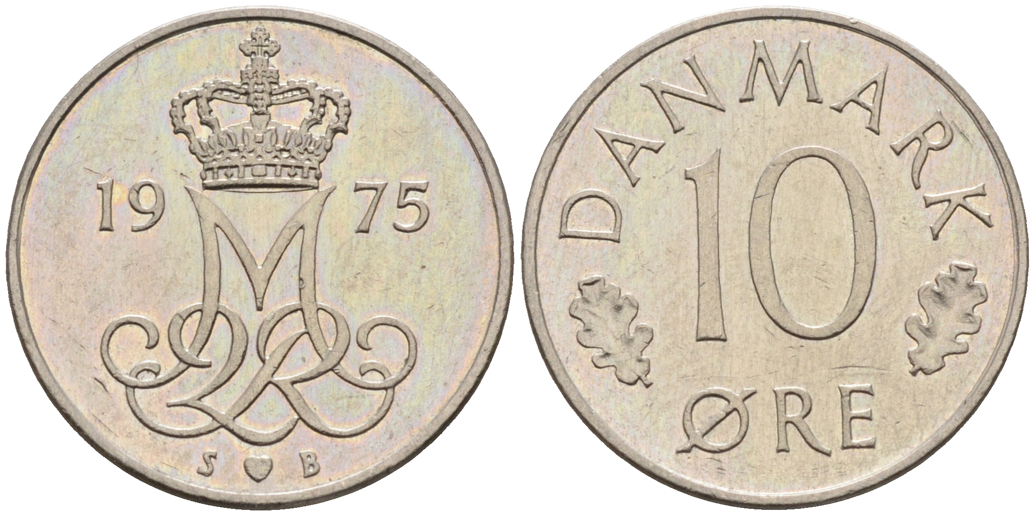 Дания 10 эре 1975 S. B, Маргрете II (1972-) КМ 860.1 медно-никель    4169-224