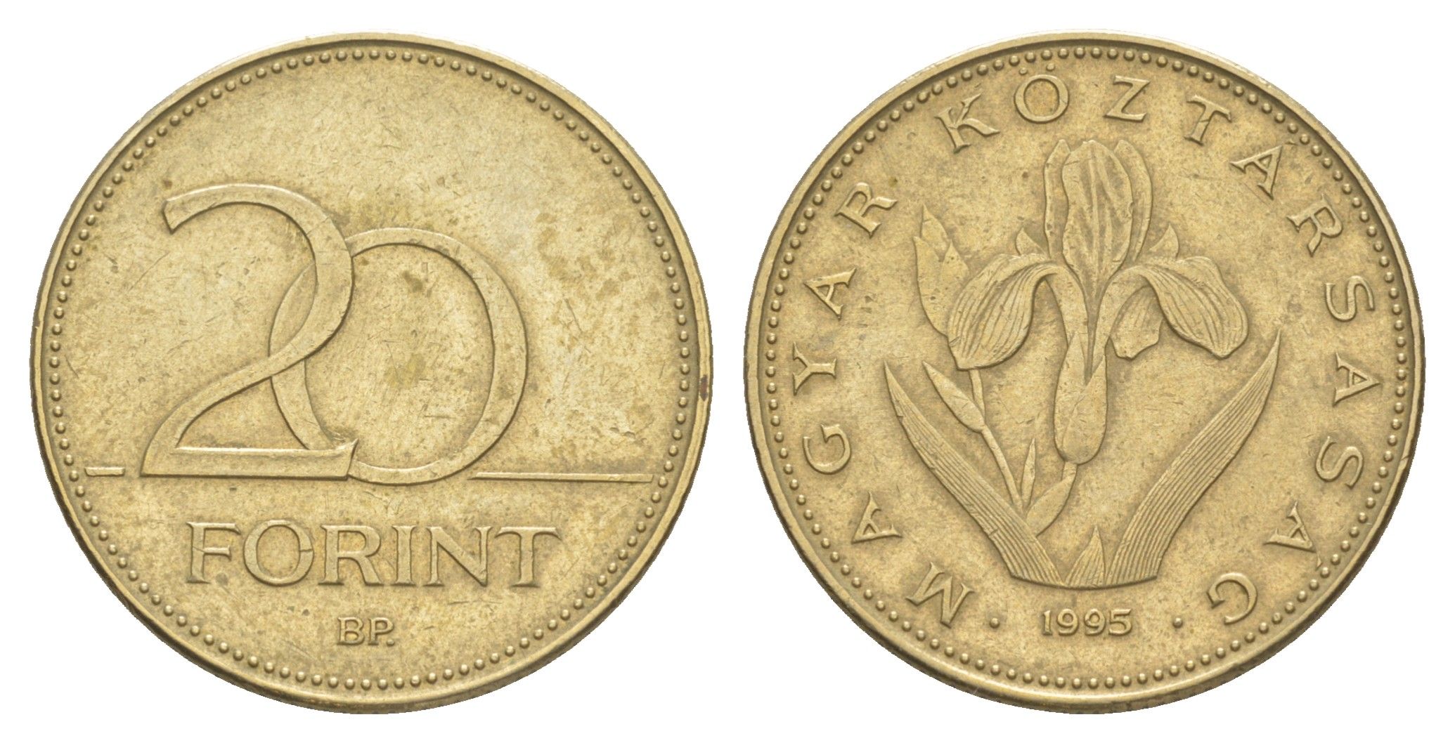 Венгрия 20 форинтов 1995 BP KM 696 никель латунь 4551-233