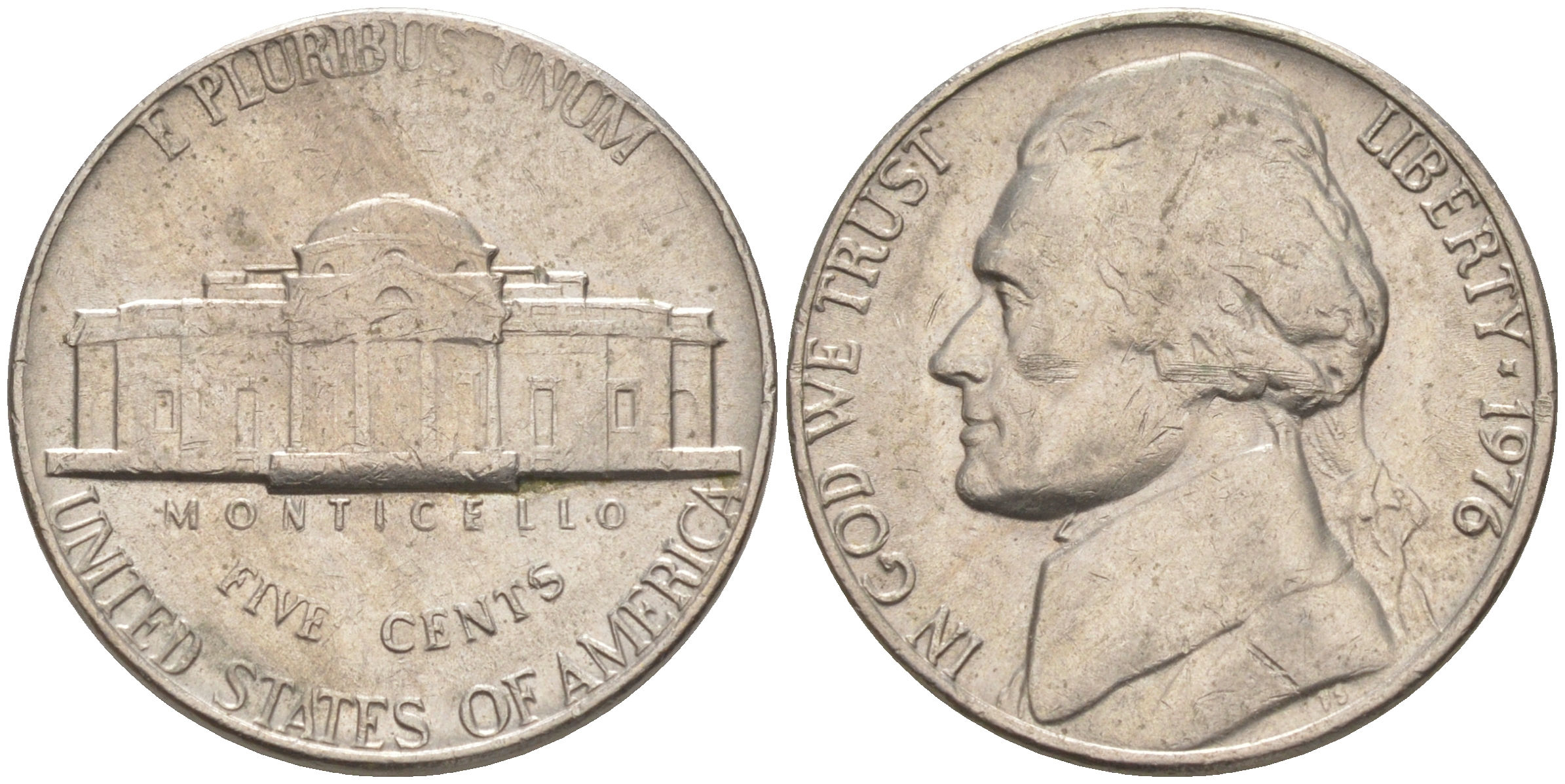 США 5 ЦЕНТОВ 1976 ДЖЕФЕРСОН KM A192 медно-никель 63-1035