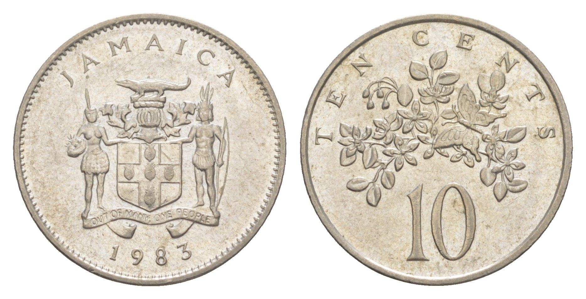 Ямайка 10 центов 1983 KM 47 медно-никель UNC 4642-1017