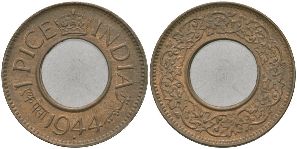 Британская Индия 1 пайс 1944 Георг VI (1936-1952) KM 533 бронза 33-1054