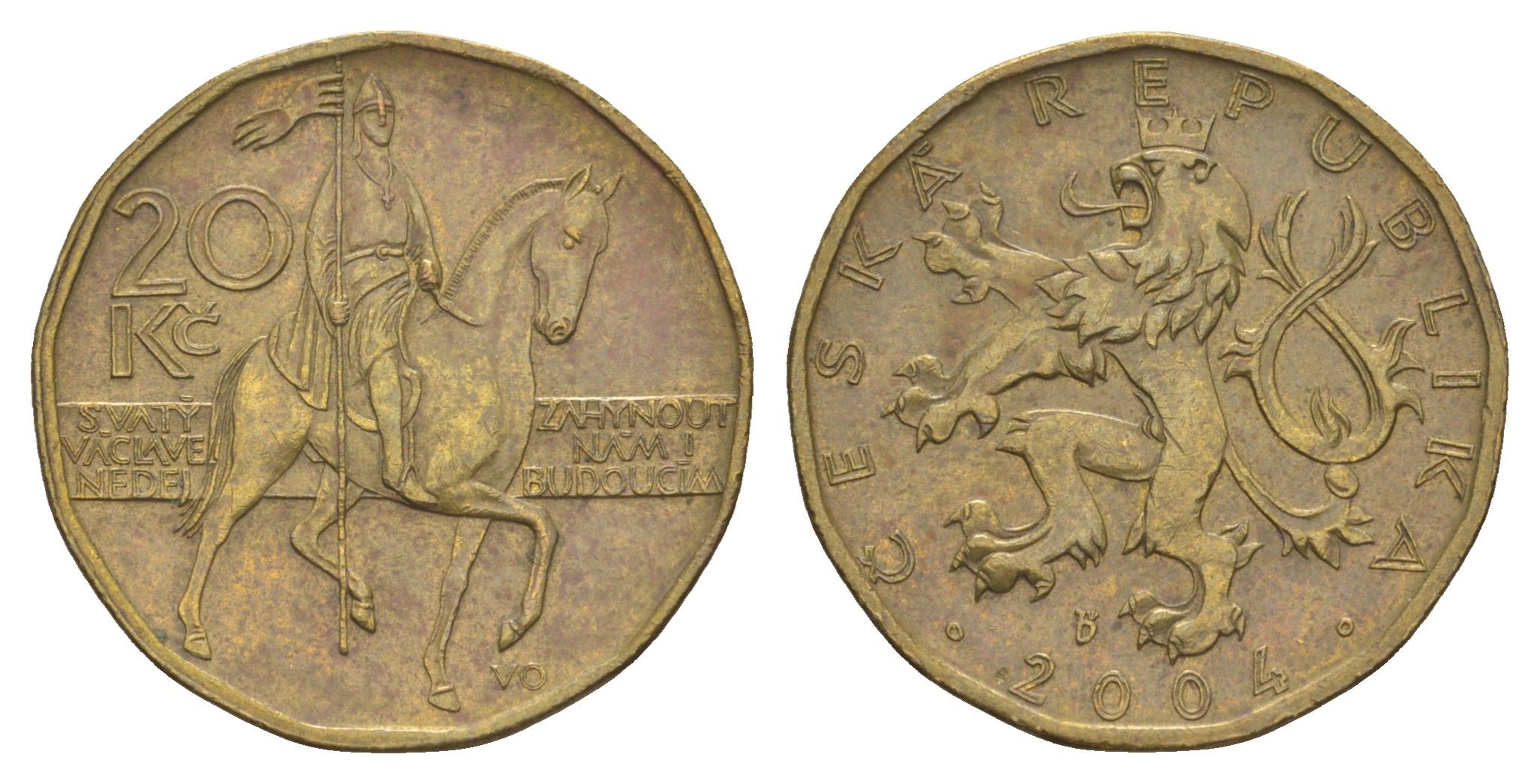 Чехия 20 крон 2004 KM 5 сталь плакированная латунью 4633-731